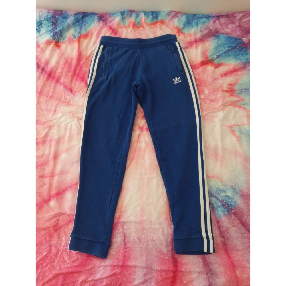 Adidas Essentials Blue White Fleece Jogger Pants Men's Medium Real Madrid Colors